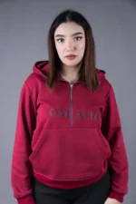 Sweat à capuche demi-zip – Image 2