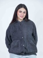 Veste teddy en tissu bouclé