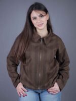 Veste zippée à motif chevron